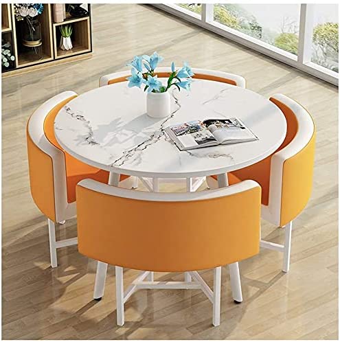 【Furniture】Kitchen Dining Table Set Round Dining Table Set for Home, Home Furniture Set 1 Table 4 Chairs