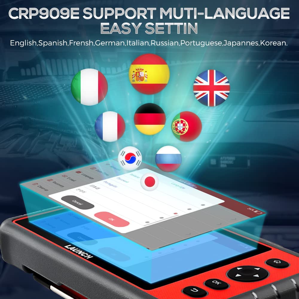 [2022 New] LAUNCH CRP909E Elite Full System OBD2 Scanner,OE-Level Car Diagnostic Scan Tool,26 Reset Service Functions,Key Program,TPMS,SAS,DPF,IMMO,ABS Bleeding, WiFi Free Update,TPMS As Gift