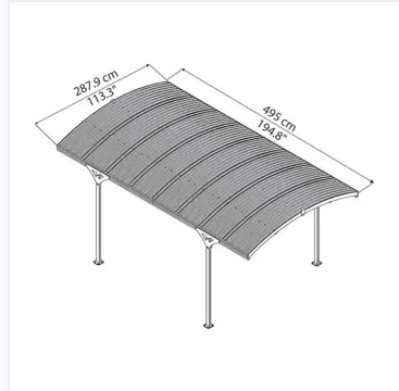 16x10 Palram Canopia Grey Carport Atlas 5000