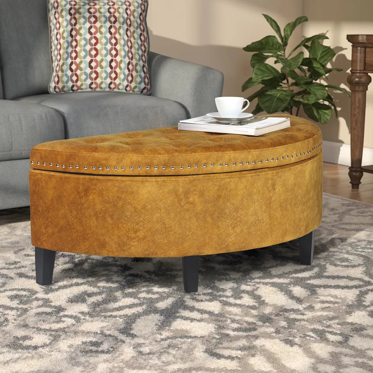 【Furniture】Roxann Upholstered Flip Top Storage Bench