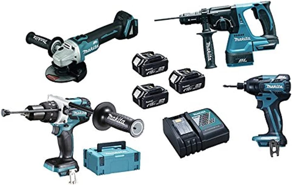 Makita DLX4050TJ Combo pack 4pc + 3 batteries 18V 5Ah Li-ion + 2 cases Makpac