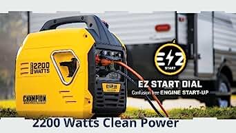 Champion Power Equipment 92001i 2200 Watt Petrol Portable Inverter Generator - 240V, 79cc Engine, 4.0L - The Mighty Atom - Super Lightweight, True Sine Wave, EZ Start, Ultra Quiet