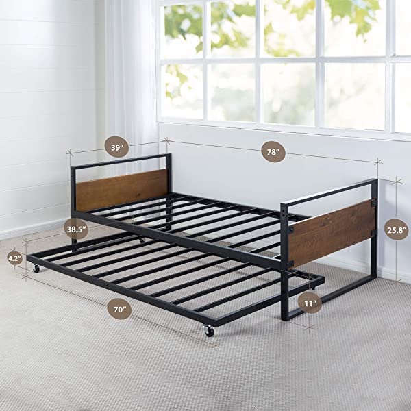 Zinus Suzanne Twin Daybed Frame & Suzanne Twin Daybed and Trundle Frame Set Frame + Twin Daybed and Trundle Frame Set