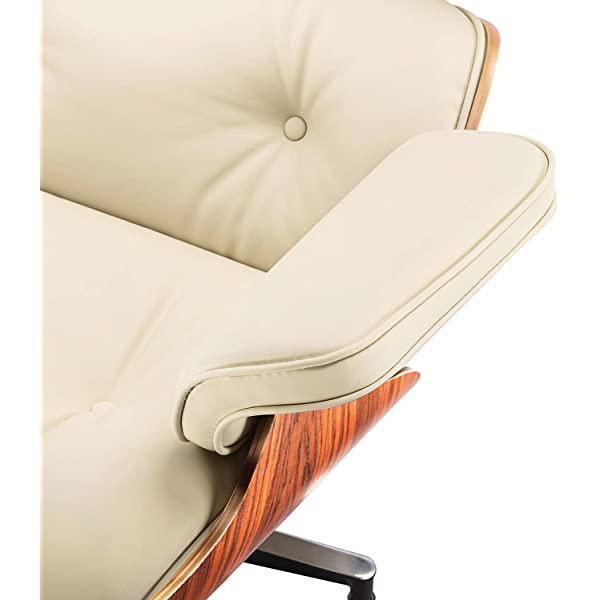 Mid Century Lounge Chair and Ottoman, Modern Chair Classic Design, Top Grain Leather Palisander Wood, Heavy Duty Base Support for Living Room, Study, Lounge, Office (Nomal, Style1-1) Nomal Style1-1