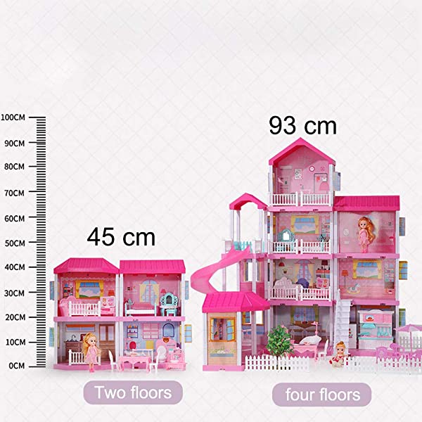Dollhouse with Dollhouse Furniture and Dolls Dream Doll House for Little Girls 5 Year Olds 1:12 Scale for Kids Pretend Play Doll House Toy Playset Perfect Toddler Girls and Kids' Toy with Accessories dolls villa
