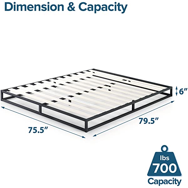 ZINUS Joseph Metal Platforma Bed Frame / Mattress Foundation / Wood Slat Support / No Box Spring Needed / Sturdy Steel Structure, Queen Queen 14 Inch