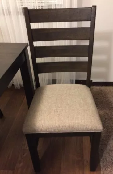 DINING ROOM TABLE SET WITH 6 UPHOLSTERED CHAIRS