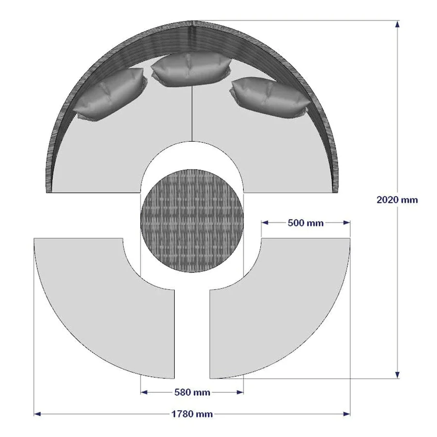 CAMROSE RATTAN GARDEN DAY BED IN GREY