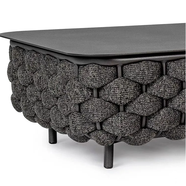 Outdoor sofa courtyard sun protection leisure garden villa rope woven tea table